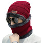 Beanie Hat with Scarf Set Warm Polyester for Men and Women Winter Outdoor Activities