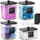 4Pcs Clear Laundry Storage Containers with Airtight Wooden Lids