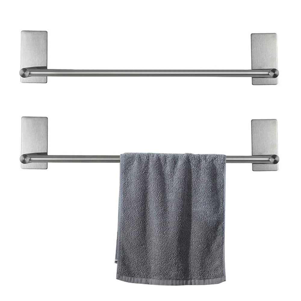 2XStainless Steel Self-Adhesive Towel Rack for Bathroom No Drilling Required