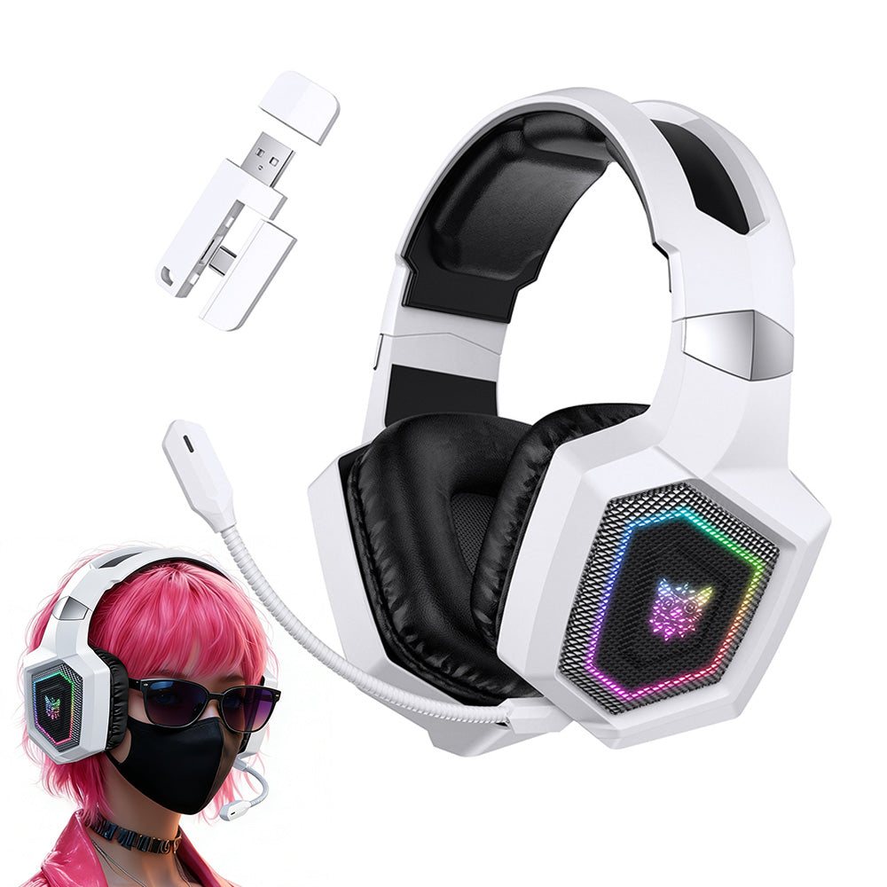 2.4GHz Wireless Gaming Headset Mic Headphone Stereo Surround Microphone for PC