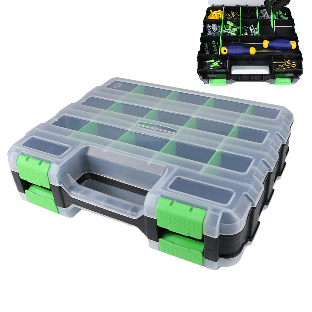 34 Grid Double Sided Tool Organizer Box for Screws Nuts and Small Parts