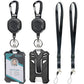 2XBadge Holder Retractable ID Cards Holder with Lanyard