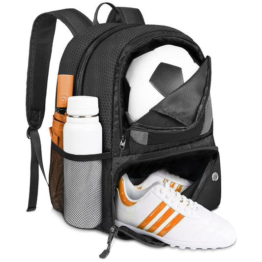 Water Repellent Sports Soccer Backpack with Ball Holder and Shoe Compartment