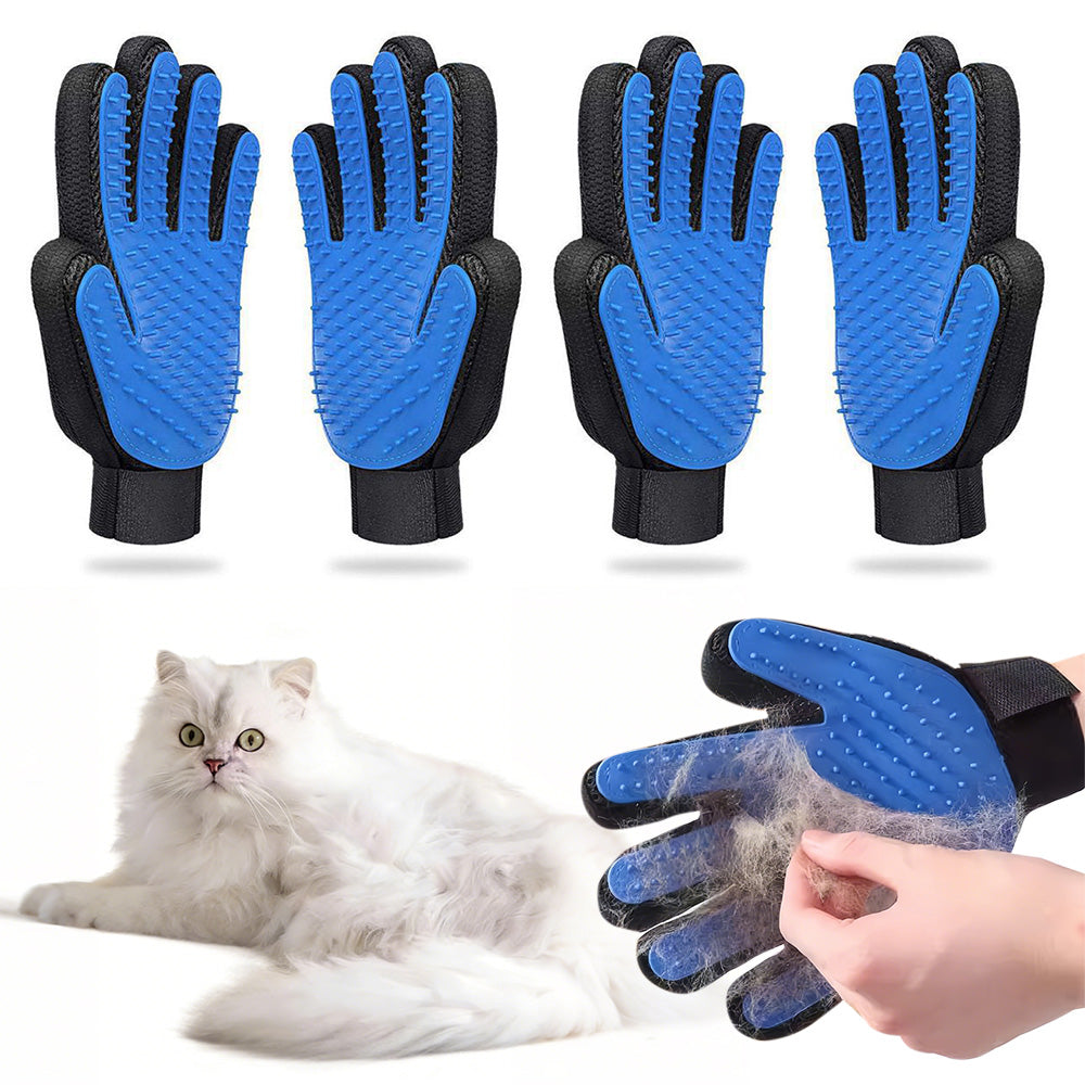 2X1 Pair Pet Grooming Gloves for Cats and Dogs Hair Removal and Massage