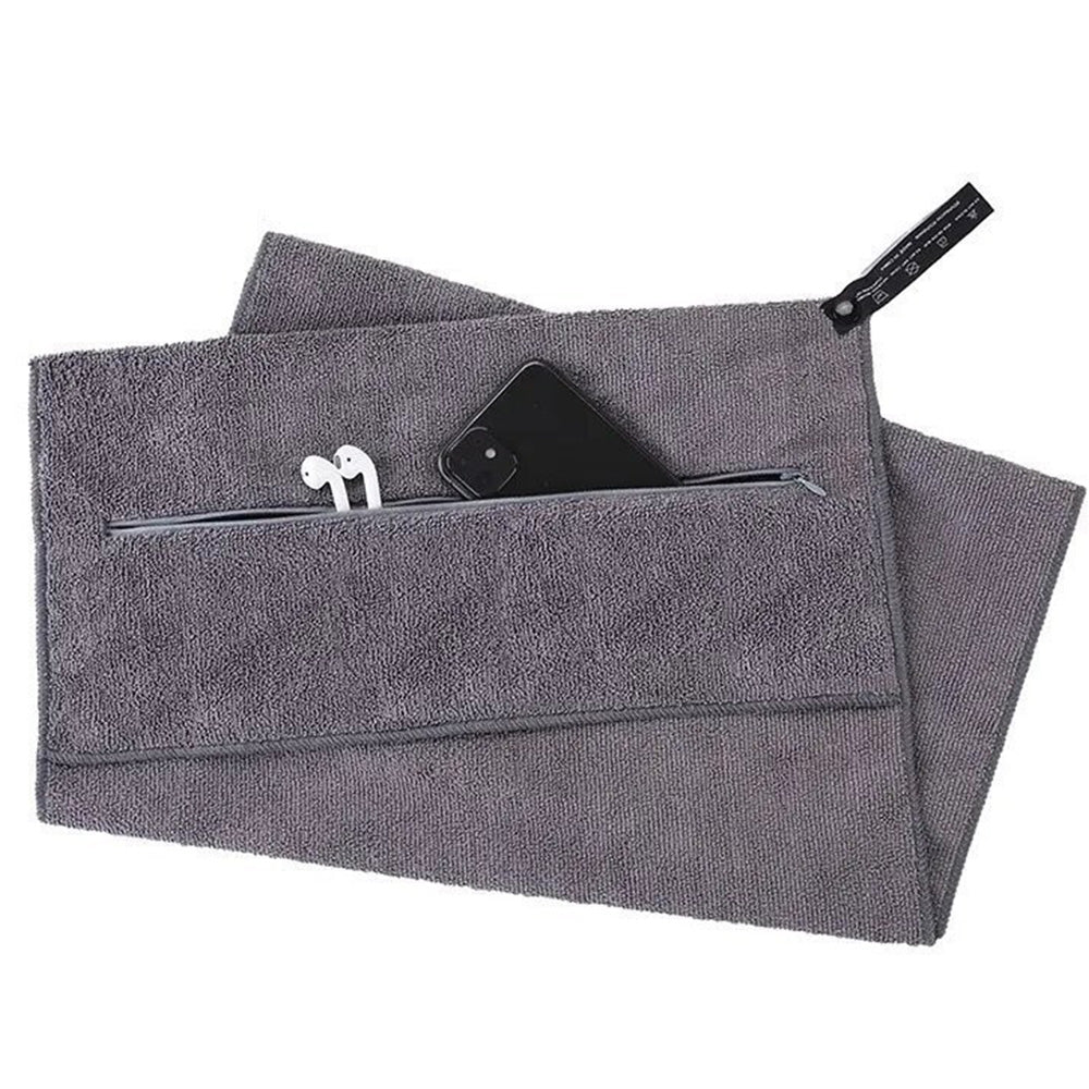 120x50cm Quick Dry Microfibre Gym Towel with Pocket and Silicone Base