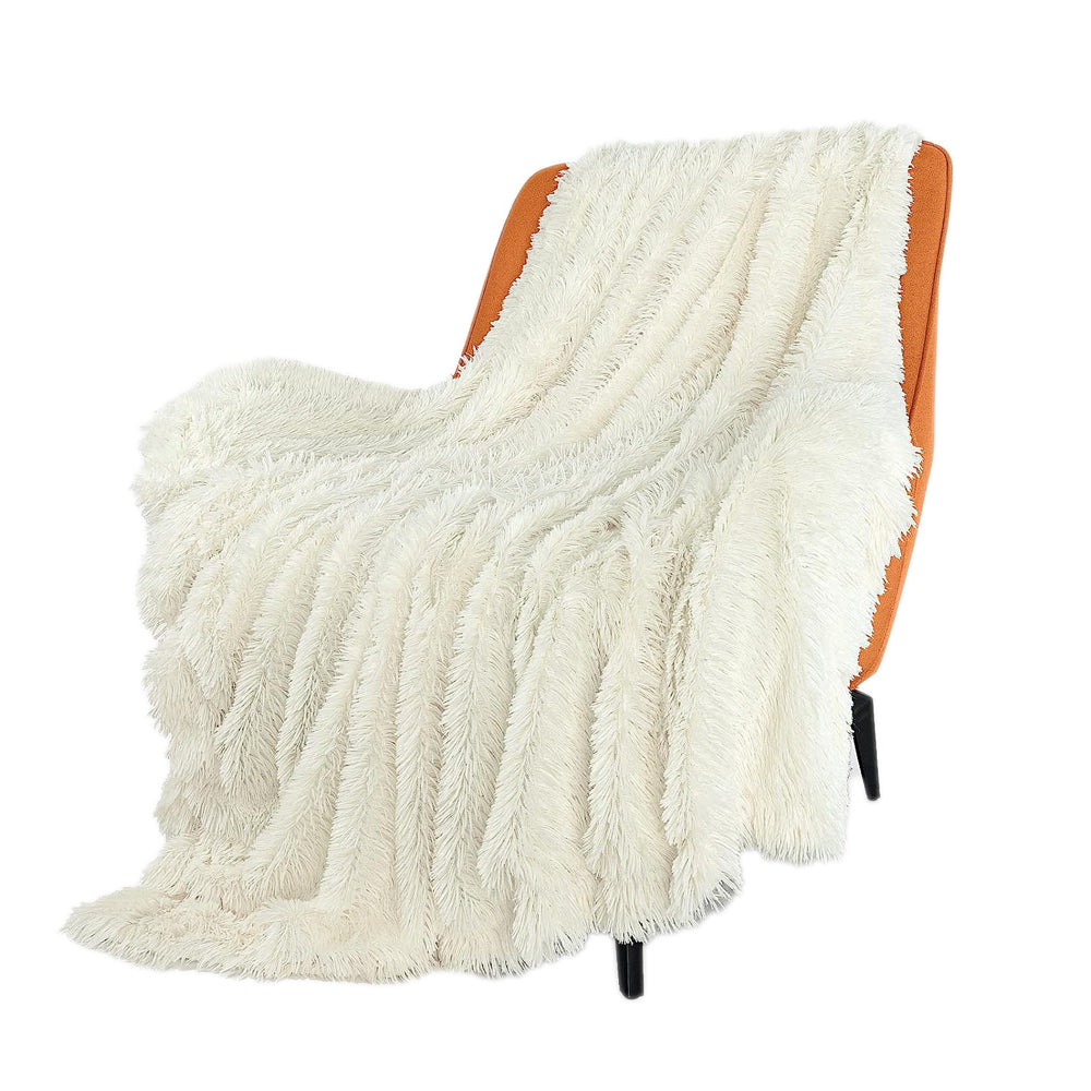 Solid Double-Sided Fuzzy Shaggy Blanket