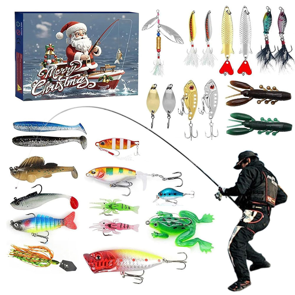 Fishing Christmas Xmas Advent Calendar Fishing Lures Set for Fishing Lover