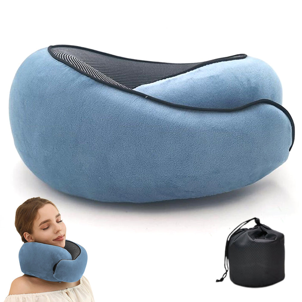 Memory Foam Travel Neck Pillow for Airplane Cars Home Comfort Support
