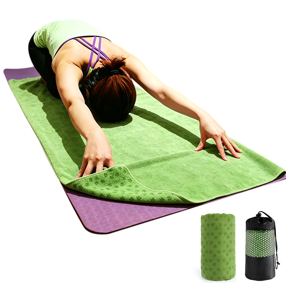 Non Slip Yoga Towel Mat with Microfiber for Gym Hot Yoga Pilates Workout