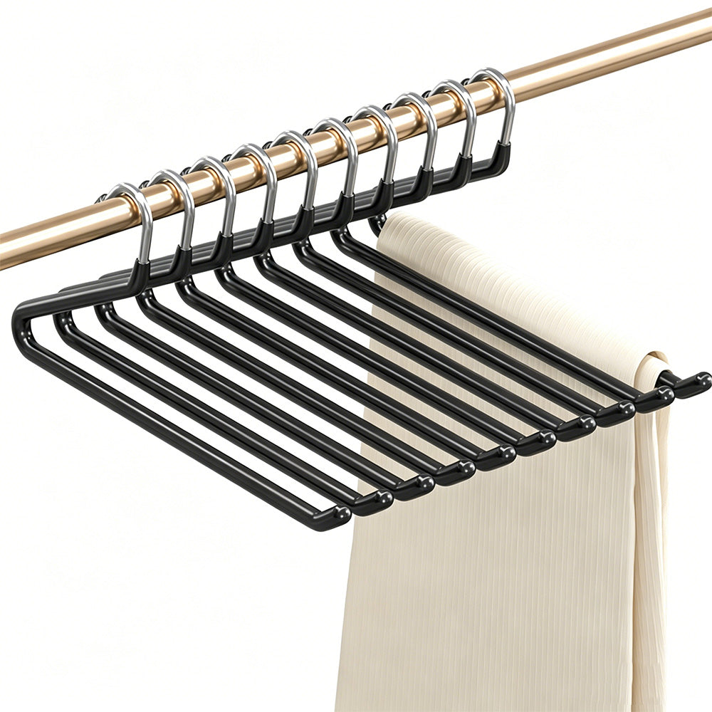 10 Pack Heavy-Duty Non-Slip Pant Hangers Metal Open-End Clothes Hanger for Jeans And Blankets