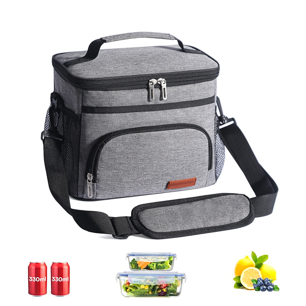 Insulated Lunch Box for Men Women Leak-Proof Cooler Lunch Bag with 4 Pockets