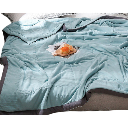 Washed Cotton Summer Quilt for Aircon Use-Green