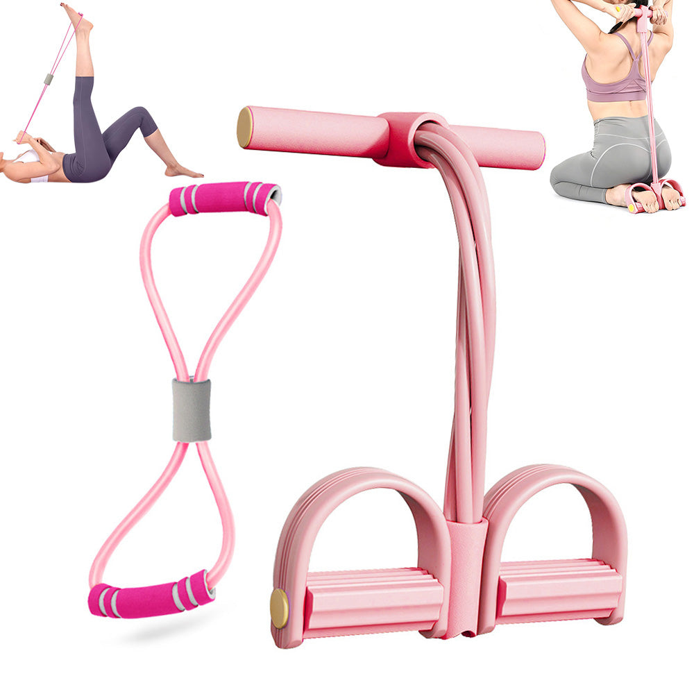 Multi-function 6 Tube Pedal Ankle Puller Fitness Exercise Rope
