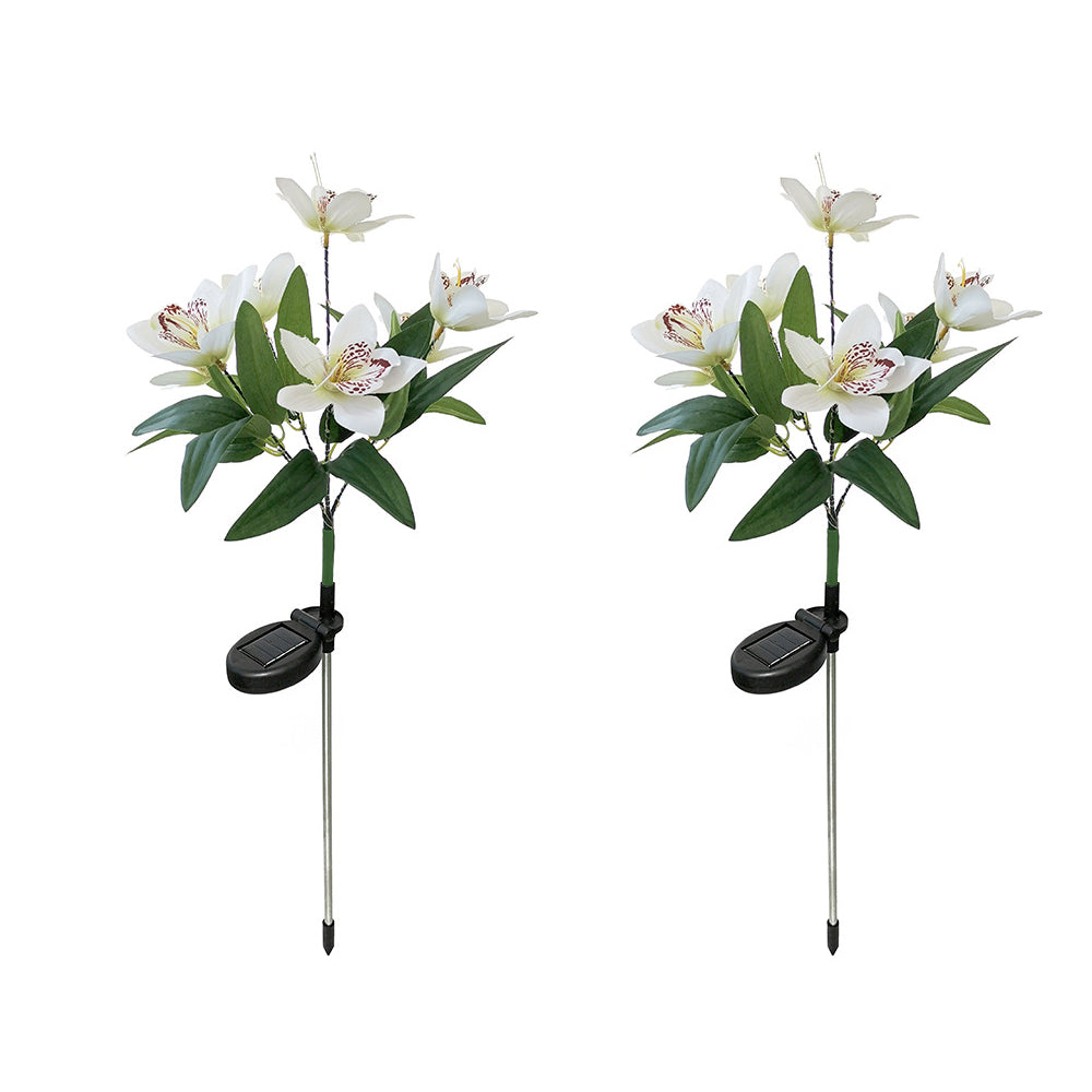 2Pcs 7 Head Solar Orchid Lamp