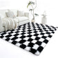 Soft Plush Shaggy Rug Checkered Thickened Non Slip Carpet for Living Room Bedroom