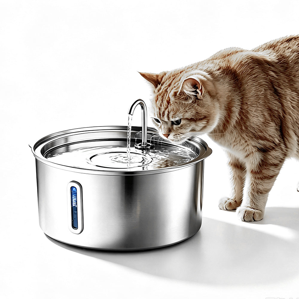 7L Stainless Steel Automatic Pet Water Fountain for Cats and Dogs