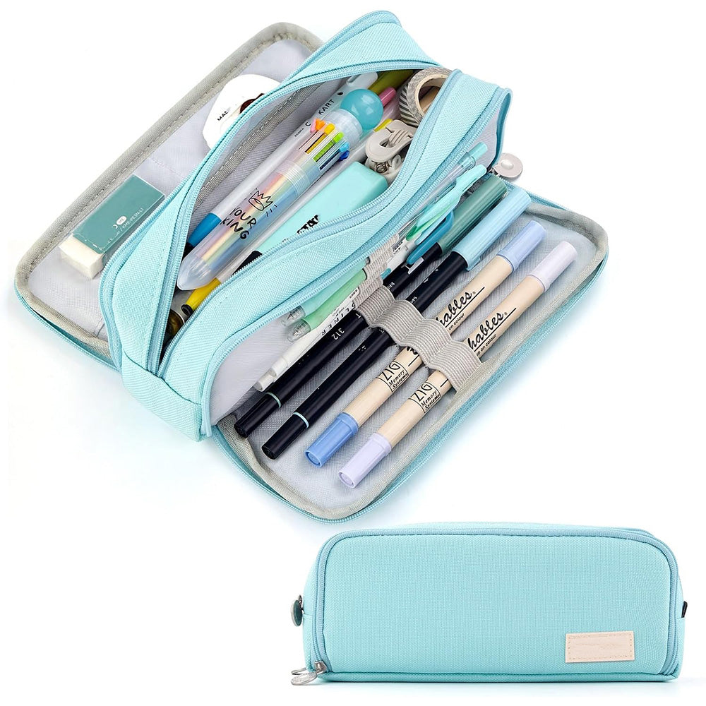 Large Pencil Case with Multiple Compartments Stationery Organizer for Students