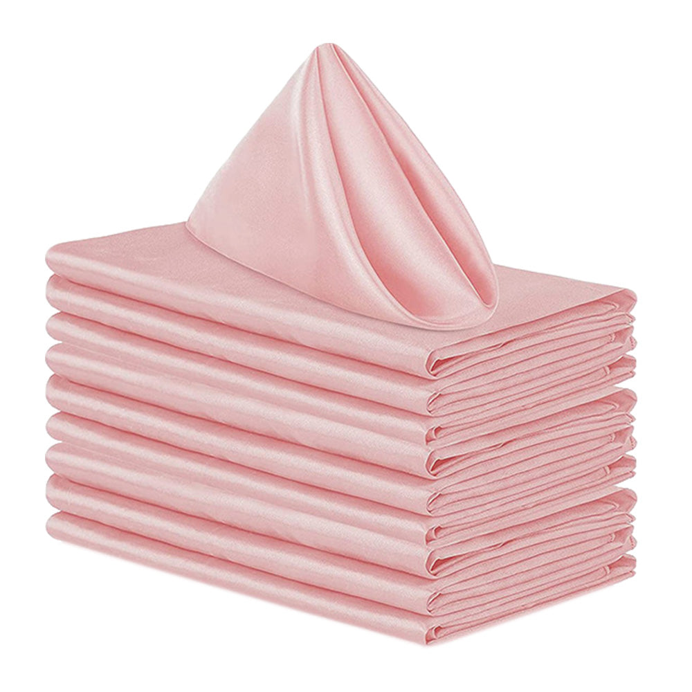 10 Pack Polyester Satin Dinner Napkins for Weddings Hotels Dining