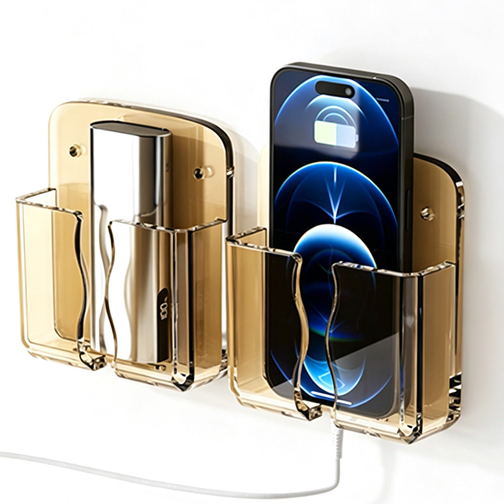 2 PCS Wall Phone Holder No Drill Adhesive Remote Control Organizer for Home Office