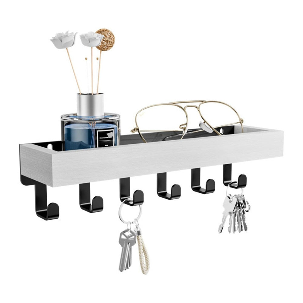 Wall Key Holder with Shelf Wooden Key Rack for Entryway Home
