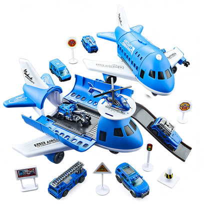 Kids Transformable Airplane Transport Playset Transformable Storage Plane Toy