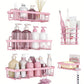 5Pcs Shower Caddy Adhesive Bathroom Wall Organizer Rack
