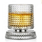 Spinning Rotating Whiskey Glass 270ml Transparent Glass for Home Bar