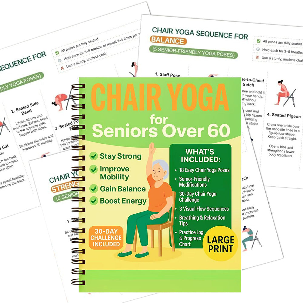 Chair Yoga Journal Notebook for Adults Seated Exercise Guide