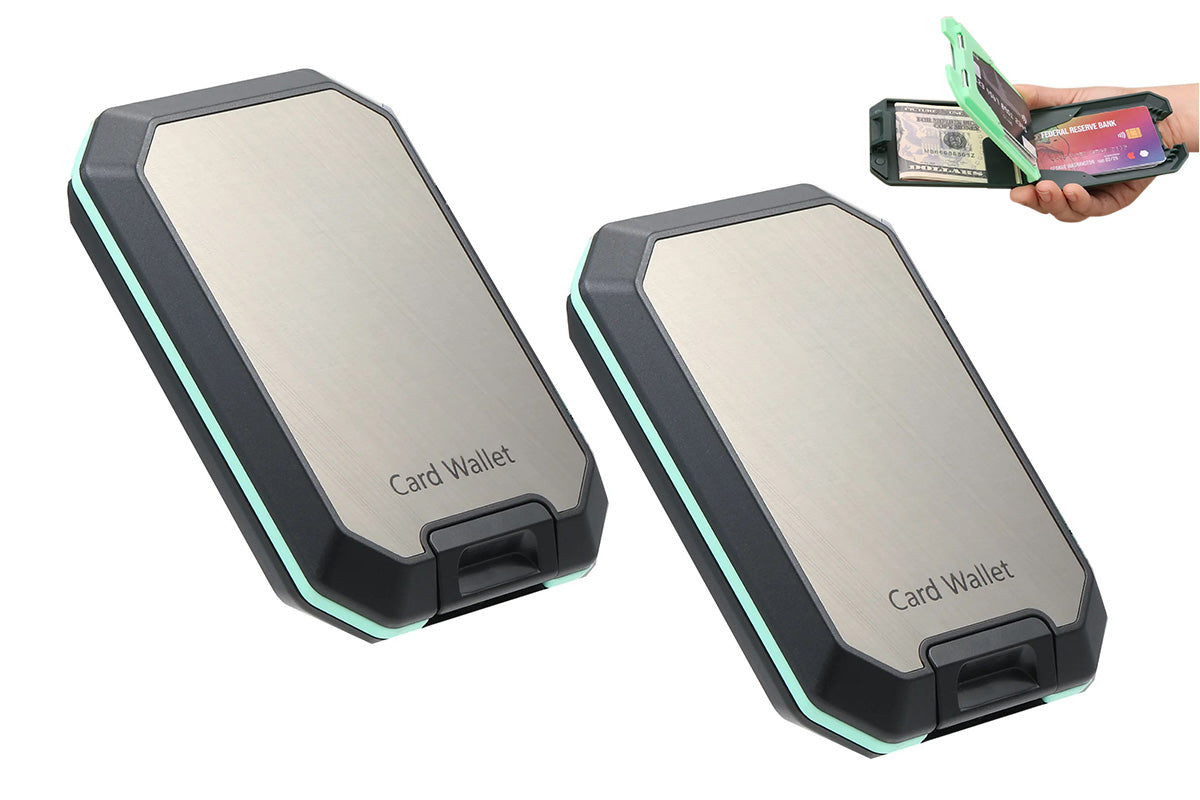 2Pcs RFID Blocking Card Wallet for 7 Cards Slim Metal Hard Shell Credit Cards Holder Card Protector