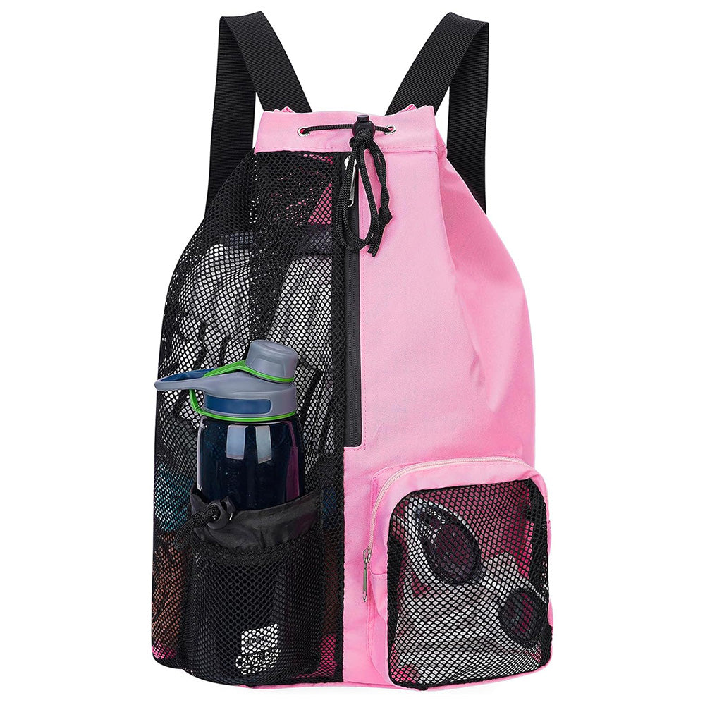 Swim Bag Mesh Drawstring Backpack for Swimming Gym and Workout Gear