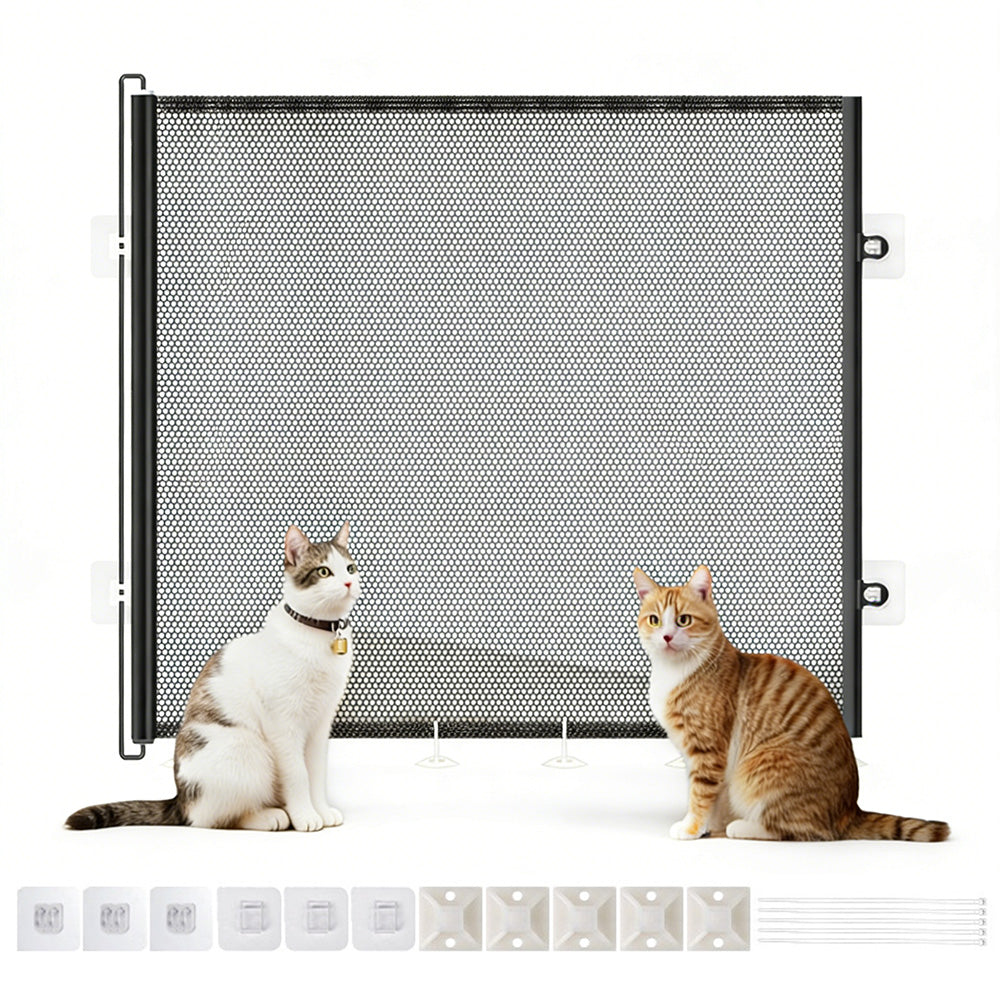 Retractable Mesh Pet Barrier Dog Gates Safety Fence For Stair Doorways Hallways