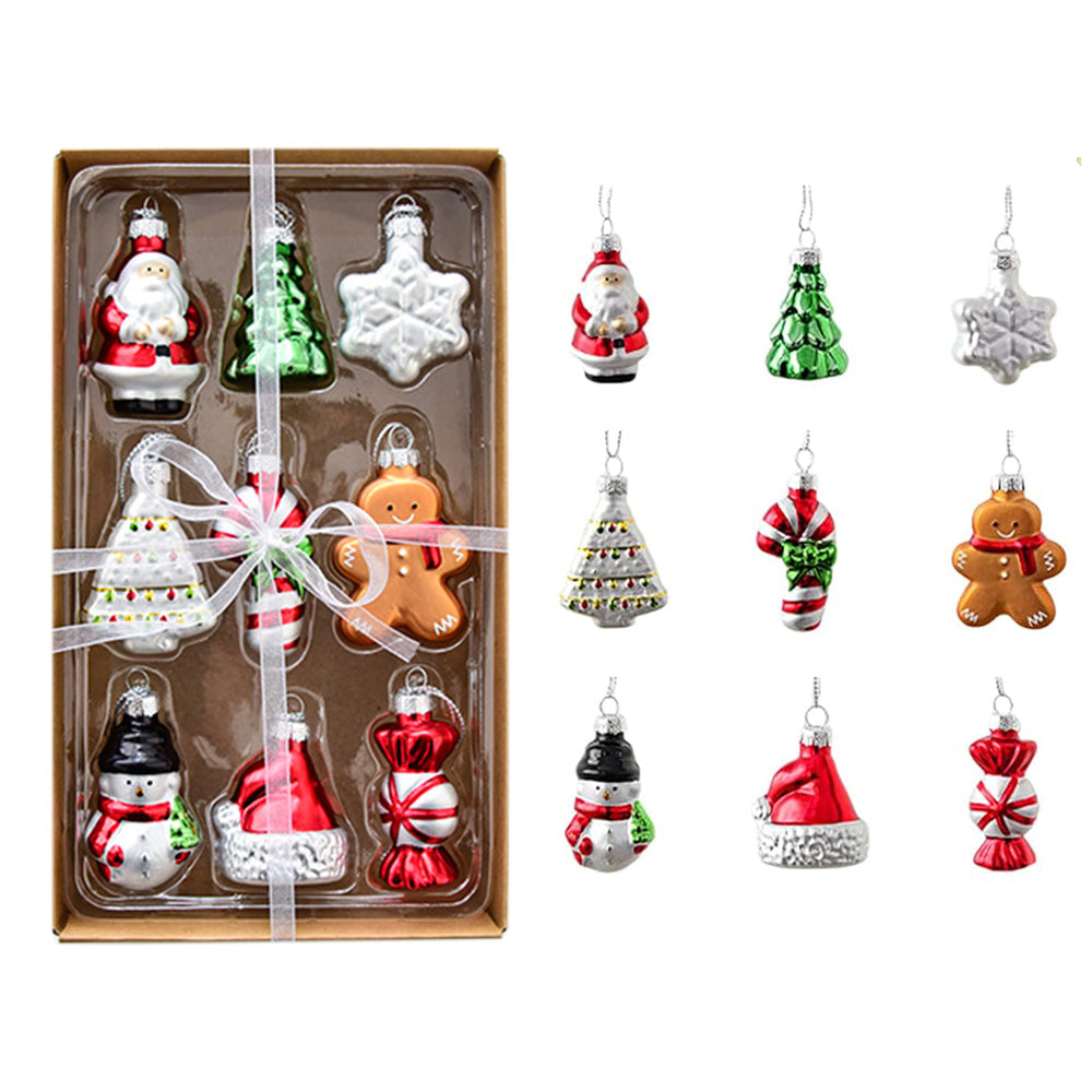 Glass Painted Christmas Ornaments Christmas Tree Hanging Decorations