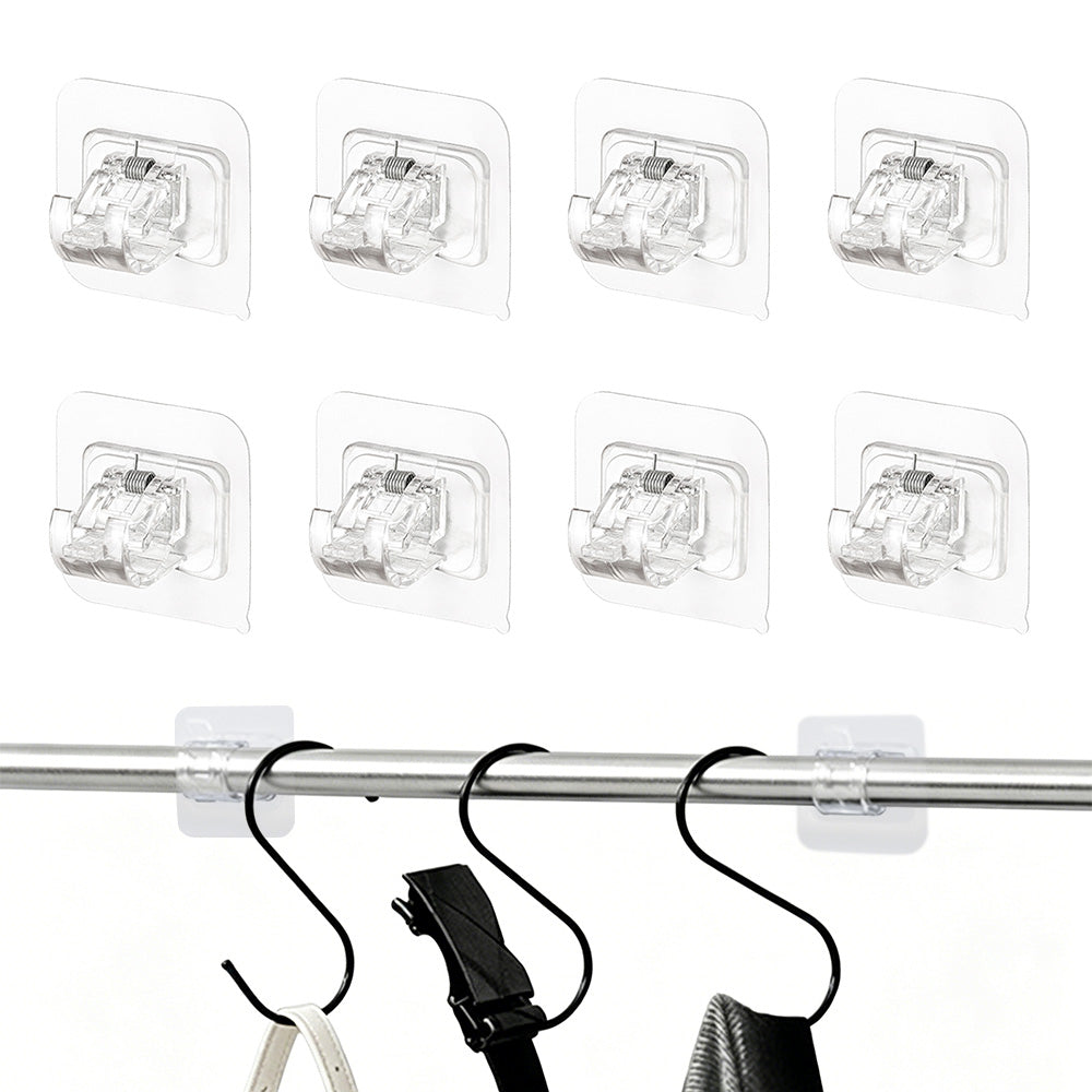 10 Pcs No Drill Curtain Rod Holder Self Adhesive Hook for Smooth Surface