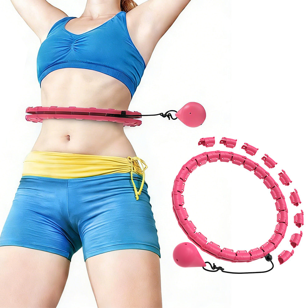 32 Section Weighted Hoola Hoop Adult Smart Hula Thin Waist Fitness Weight with Rollers