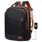 Expandable 26L Commuter Backpack - Water-Resistant Laptop Bag with USB Port