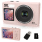 5K HD Dual Screen Digital Camera Point and Shoot Selfie Camera with LED Fill Light