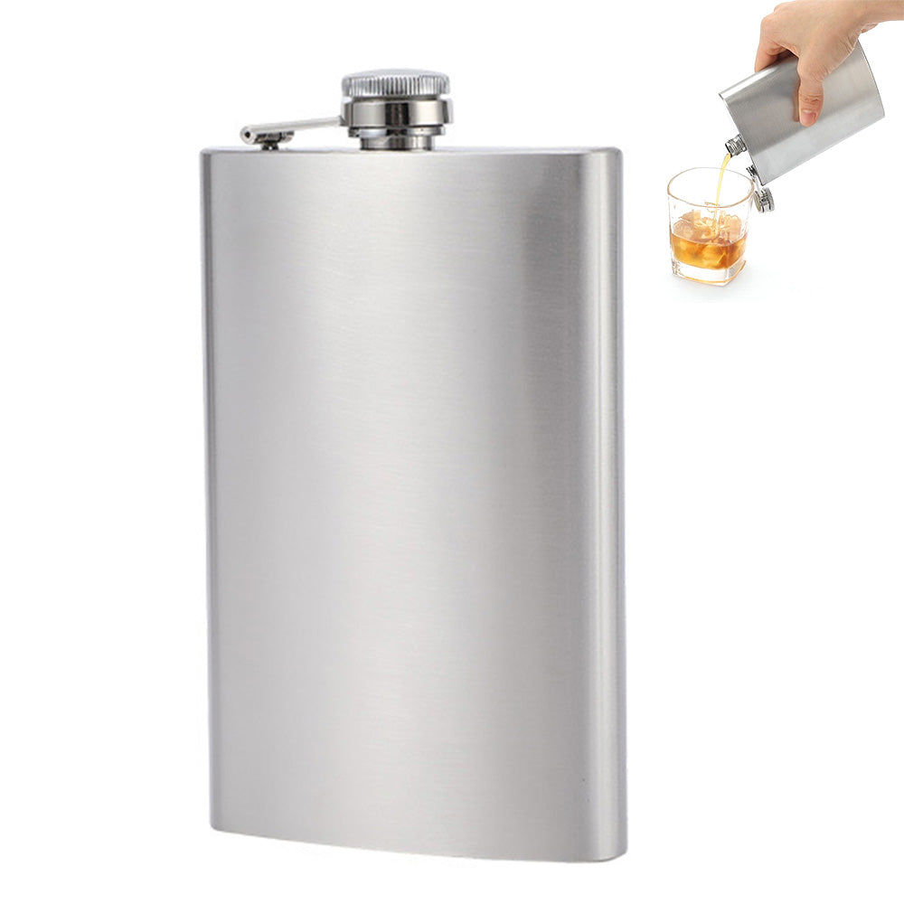 Stainless Steel Hip Flask for Men Portable Leak Resistant Pocket Liquor Bottle for Outdoor Travel
