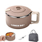 1200ML Large Ramen Bow with Lid Spoon Storage Bag Stainless Steel Food Container for Microwave