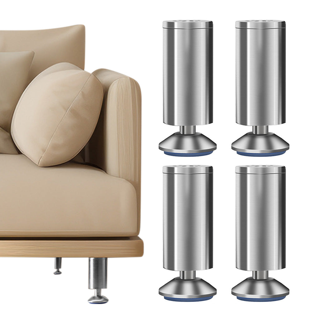4 PCS Metal Furniture Legs Adjustable Stainless Steel Cabinet Feet for Bed Sofa Table