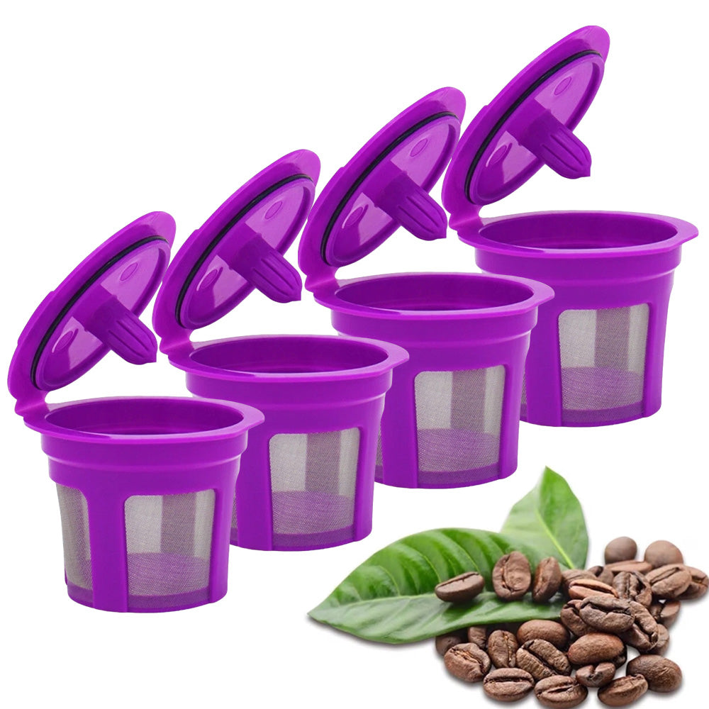 4 Pack Refillable Coffee Pods Compatible with Keurig K Cup Machines