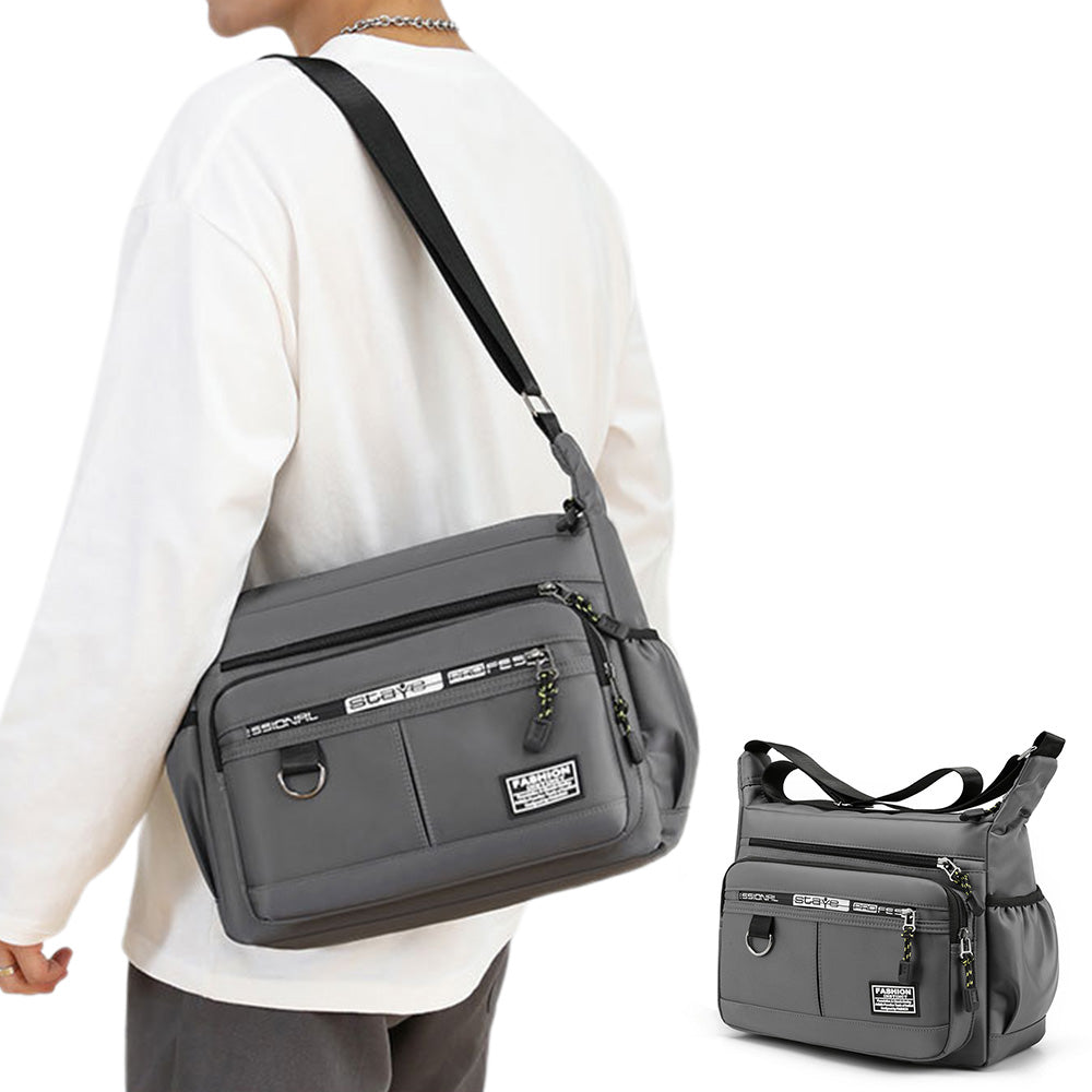 Multi-Pocket Men's Crossbody Shoulder Bag for Outdoor Travel and Commuting