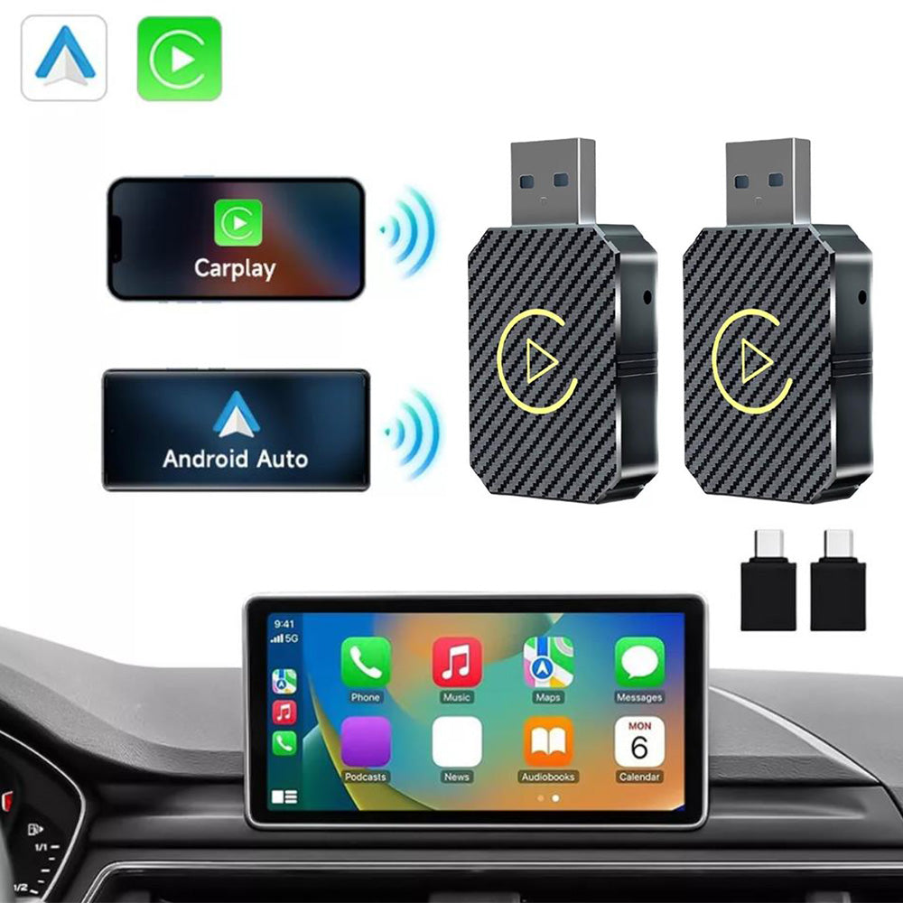 Wireless Android Auto Apple Carplay Adapter USB Car Dongle Connect Box