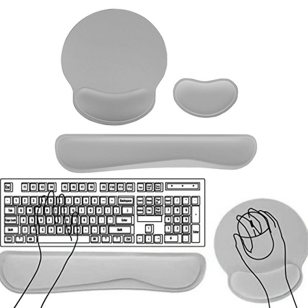3Pcs Gaming Mouse Pad Mouse Pad with Wrist Rest Circle Curved Ergonomic Mousepad