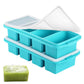 2 Pcs Silicone Freezer Tray With Lid Freezer Food Storage Molds for Soup Sauce Broth
