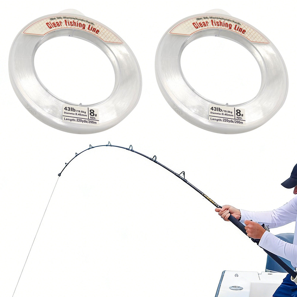 2XClear Fishing Line Wire 0.45mm 200m Invisible Nylon Thread for Hanging Balloons