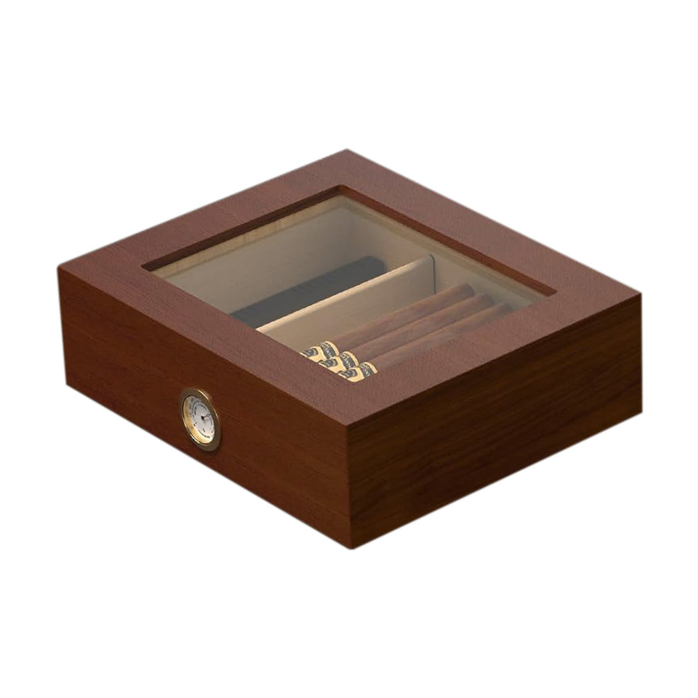 Cigar Humidor for 10 Cigars with Hygrometer and Divider
