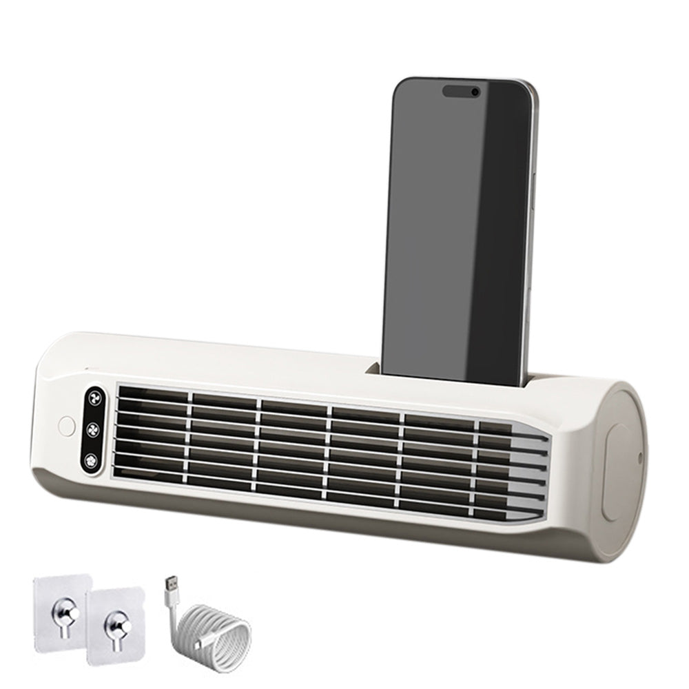 USB Rechargeable Bladeless Tower Fan For Wall Floor And Desk Use