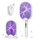 Foldable Electric Mosquito Swatter with Charging Base Station Mosquito Zapper Fly Killer Rechargeable Bug Zapper