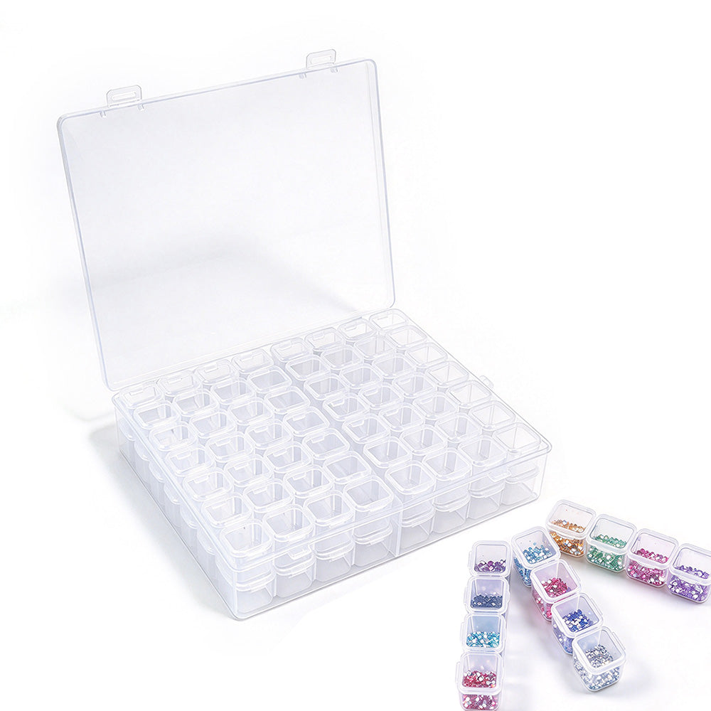Grid Plastic Jewelry and Bead Storage Organizer Box for Crafts