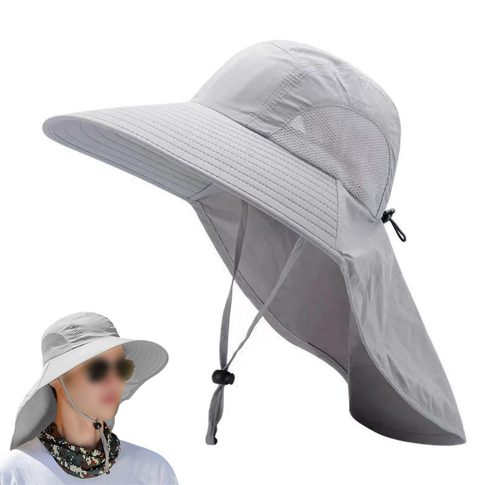 Outdoor Hiking Fishing Hat Sun Protection Unisex Neck Flap Cap Wide Brim